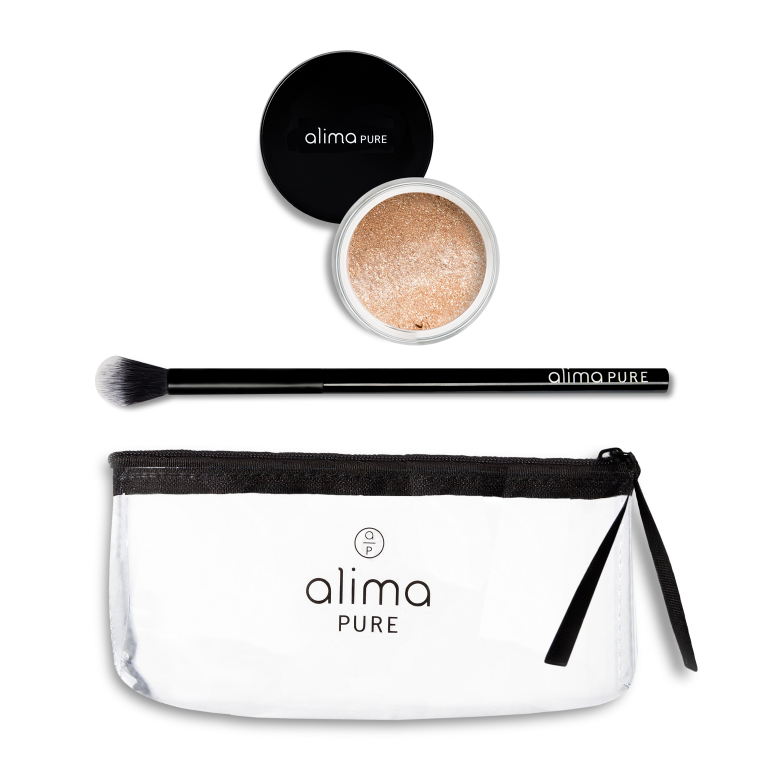 Trousse Alima : Pinceau Highlighter + Highlighter Rosegold