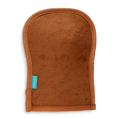 Sunless tan 2-in-1 applicator/exfoliator mitt